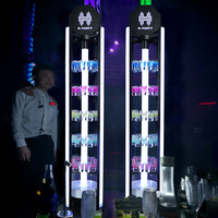 Support de présentation rotatif à 60 trous avec éclairage LED, en verre, design moderne et tendance, construction en métal et acrylique, approvisionnement direct usine