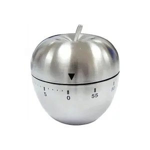 Stainless Steel Khusus Mixer Kitchen Timer Lucu Satu Jam Apple Mekanik Countdown Timer Dapur Study Timer