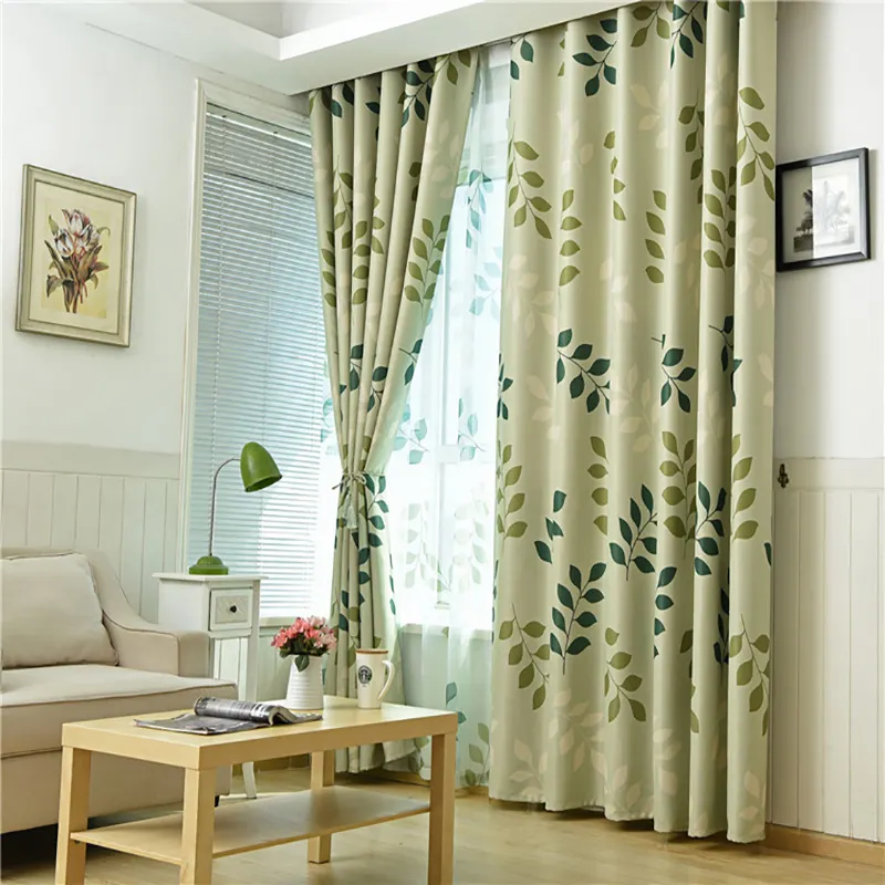 High Quality Living Room Curtains Blackout Green Kids Removable