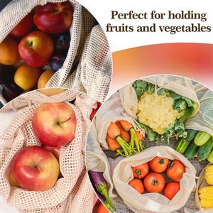 Bolsas de Malla de Algodón Reutilizables, Ecológicas, Personalizables, con Doble Costura, para Frutas y Verduras - Product Image 4
