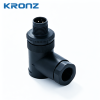 Connecteur d'assemblage câblable sur site KRONZ en plastique M12 mâle 4 broches à code A, étanche IP67, pour capteur industriel