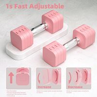 Ensemble d'haltères réglables Supro 5 en 1, poids libres pour femmes et hommes, pour la musculation à domicile, entraînement et équipement de force