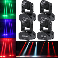 Mini projecteur de scène à tête mobile LED RGBW 4-en-1 10W avec puces importées 11/13CH, contrôle DMX512 et activé par la voix, fonction de balayage 540/270, IP33