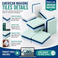 Lot de 160 tuiles de Mahjong américaines en acrylique 4 couches, gravées au laser, vert malachite clair, durables, pour divertissement, vente en gros