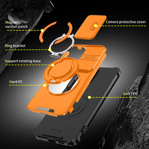 Funda con Anillo Giratorio para <span class=keywords><strong>Samsung</strong></span> Galaxy S26 <span class=keywords><strong>Ultra</strong></span> S25 Edge S24 Plus S23 FE, Cubierta Deslizante para Cámara, Protección Antigolpes de Grado Militar - Product Image 2