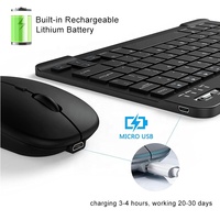 Set Keyboard dan Mouse Nirkabel Ultra-tipis, Keyboard Bluetooth Warna-warni Mini Yang Dapat Diisi Ulang dengan Mouse untuk PC Ponsel Tablet Laptop