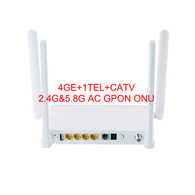 GP4442-V HG8245Q2 ONU 4 Antennas 4ge VoIP POTS 2.4g&5.8g Wireless Wi-fi Con Catv Gpon Fiber Optic ISP Network Terminal Ont Modem