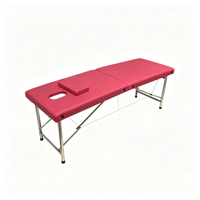 Table de massage portable à 2 sections en mousse haute densité, pieds en acier inoxydable, lit de spa pliable