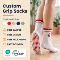Chaussettes de yoga, pilates et danse antidérapantes en coton avec logo brodé, idéales pour l'entraînement à domicile et la barre - Meilleures ventes