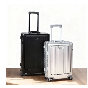 Hard Shell <b>Suitcase</b> TSA Lock 360° Wheels 20 24 Inch Business Travel Fashion Colors Front Opening Full Aluminum Luggage - Product Image 1
