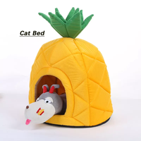 Lit pour chat portable en peluche de velours de conception personnalisée en forme d'ananas