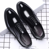 Chaussures Oxford en cuir PU brillant pour hommes, personnalisables avec logo de marque, MOQ1, décontractées, à lacets, pour mariage, fête, bureau
