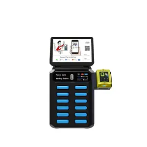 Oem Commerciële Mobiele Laadstation Kiosk Delen 12 Slot Mobiele Telefoon Oplader Automaat Power Bank Huur