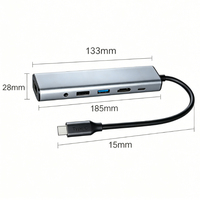 Docking Station in Alluminio 10-in-1 Type-C 4K30Hz 100Mbps PD100W Adattatore Multiporta per Notebook e Attrezzature da Ufficio Disponibile