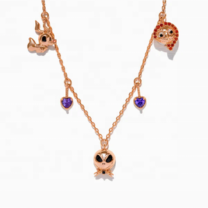 Collier personnalisé en argent sterling 925 avec pendentif Le cauchemar avant Noël, plaqué or 18 carats, bijoux fins pour femmes - Product Image 3