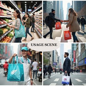 Sacs de courses réutilisables en tissu non tissé avec logo personnalisé, sacs cadeaux colorés, sacs fourre-tout non tissés pour promotions - Product Image 5