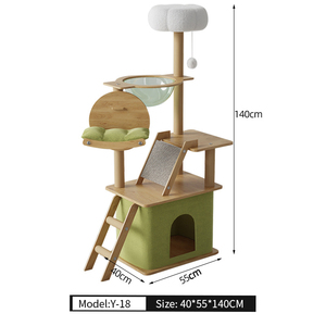 Structure d'escalade pour chat en bois de luxe, modèle arbre, avec griffoir, super tour pour animaux de compagnie, Toy House - Product Image 3
