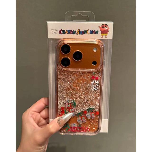 Luxury for iPhone 17 Air Cell Phone Cover Transparent Liquid Glitter Cherry Crying Wholesale Apple 16 Plus Hot Sale 14 PM Shell