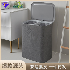 Clothing Organizer Laundry <b>Basket</b> Rectangle Foldable With Lid For Home Bedroom Storage - Product Image 2