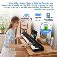 TERENCE V20 Foldable Semi-Weighted Digital Piano Electronic Keyboard Portable Built-In Speaker Rechargeable Instrument