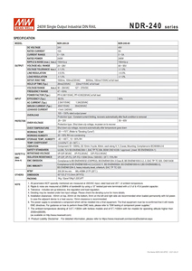 Fuente de Alimentación Industrial Mean Well NDR-240-48 48V 5A 240W, Convertidor AC-DC de Salida Única, Entrada 88-264VAC, 100W 200W - Product Image 4