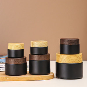 Boîte <span class=keywords><strong>en</strong></span> fer blanc ronde vide blanche et noire <span class=keywords><strong>de</strong></span> 8 oz avec couvercle <span class=keywords><strong>en</strong></span> bois grainé pour bougies, idéale comme contenant cadeau <span class=keywords><strong>de</strong></span> Noël - Product Image 3