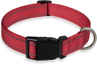 Collier pour chien Hiphoppet réglable, souple, durable, respirant, en nylon, avec boucle réfléchissante, personnalisable, motif uni pour animaux de compagnie