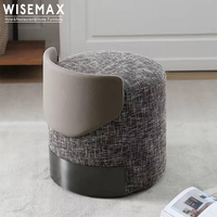 WISEMAX FURNITURE Chaise d'appoint moderne pour la maison, tabouret de luxe pour chambre à coucher, chaise à dossier bas, tabouret rond pour hôtel