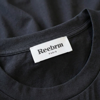 Étiquette en coton blanc imprimé, écologique et douce pour la peau, durable pour le lavage, logo personnalisé disponible