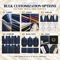 Setelan Jas Bisnis Pria Berkualitas Tinggi untuk Pernikahan, Jas Formal Slim-Fit Tiga Potong, Jas Pria Berhias Manik-Manik & Blazer