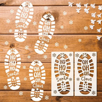 Pochoirs de Noël GF réutilisables pour empreintes de pieds, gabarits de peinture DIY, pochoirs creux de Noël pour l'art, l'artisanat, la décoration murale et des fenêtres