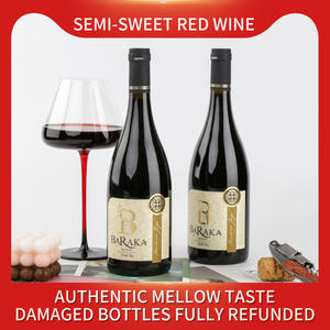 <span class=keywords><strong>Vino</strong></span> <span class=keywords><strong>Tinto</strong></span> BARAKA |   <span class=keywords><strong>Tipo</strong></span> Semidulce |   Artesanía Combinada |   Venta al por Mayor para Importadores y Distribuidores - Product Image 1