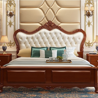 Elande Amerikanisches Modernes Luxus-Doppelbett aus Massivholz mit Stauraum, Rot Gepolstert, Anpassbare Größen (1,8m/1,5m/2m), Schlafzimmermöbel