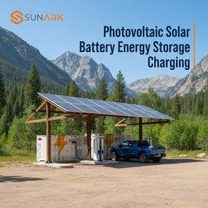 Station de recharge solaire pour véhicules électriques résistante aux intempéries avec stockage de batterie haute capacité pour zones éloignées et parkings urbains - Product Image 1