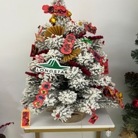 Mini sapin de Noël artificiel rose enneigé mignon pour ornement de fête de bureau
