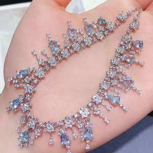 Collar con Colgante de Aguamarina de Plata de Ley S925 <span class=keywords><strong>Vintage</strong></span>, Joyería de Piedras Preciosas Naturales para Mujer - Product Image 4