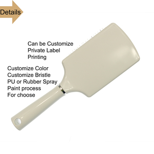 <span class=keywords><strong>Brosse</strong></span> pour Extension de cheveux, blanche avec coussin d'air carré scintillant, poils de sanglier naturels, appareil de coiffure démêlant - Product Image 4
