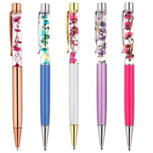 Bolígrafo Giratorio con Flores Secas Reales Flotantes en Tubo Líquido Sellado, Bolígrafo de Firma con Flores Preservadas - Product Image 2