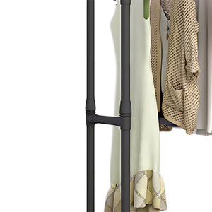 New Updated Floor <b>Coat</b> <b>Rack</b> <b>Stand</b> Double Pole Clothes Adjustable <b>Coat</b> <b>Rack</b> With Storage - Product Image 4