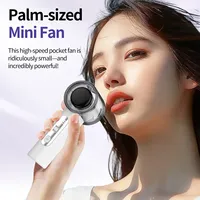 Ventilateur portable T61 USB à 199 vitesses, haute vitesse, avec affichage numérique intelligent, mini ventilateur personnel pour voiture et voyage