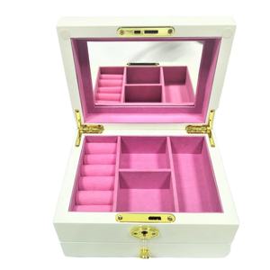 Custom Wooden White Jewelry <b>Box</b> for <b>Earring</b> Necklace Bracelet Collection - Product Image 4