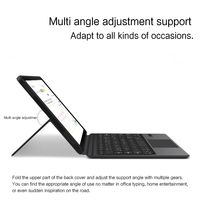 Casing penutup kulit Pu nirkabel, Keyboard trackpad berdiri untuk Samsung Galaxy Tab S8 +/Plus/S7 FE S7 Plus S8 Plus 12.4 inci