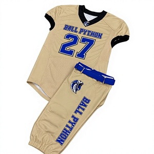 ชุดเสื้อฟุตบอลอเมริกัน Ball Python สำหรับผู้ชาย หมายเลข 27 พิมพ์ลายแบบ Sublimated คอวี แขนสั้น ระบายเหงื่อได้ดี - Product Image 1