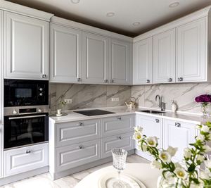 Aisdecor Armoire de cuisine moderne au dernier design Ensemble complet d'armoires de cuisine personnalisées - Product Image 1