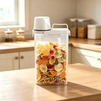 Conteneur de stockage de céréales hermétique en PP sans BPA, organisateur de garde-manger avec tasse graduée pour produits secs, riz, haricots, farine