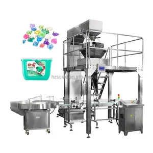 Automatische Fabrik Waschmittel-Pods Plastikkartons-Verpackungsmaschine mit 14-Kopf-Wagen