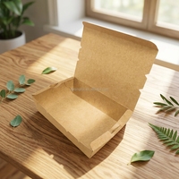 Emballage alimentaire en papier de haute qualité pour emporter, conteneur en kraft, vente en gros rapide, boîte à emporter jetable