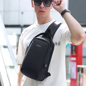 Fenruien bolsa simples masculina coreana, bolsa tipo carteiro impermeável para homens, durável estilo oxford, bolsa de peito, nova de 2023