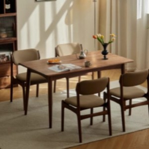 Ensemble table et chaises à manger Zeyang en noyer noir d'Amérique du Nord, 4 pièces, style scandinave, pour salle à manger - Product Image 2