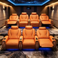 Maßgefertigtes Luxus-Heimkino-Sofa mit Vollständig Elektrischer Liegefunktion aus Echtem Leder VIP-Kinositzplätze für Villen und Kellerräume